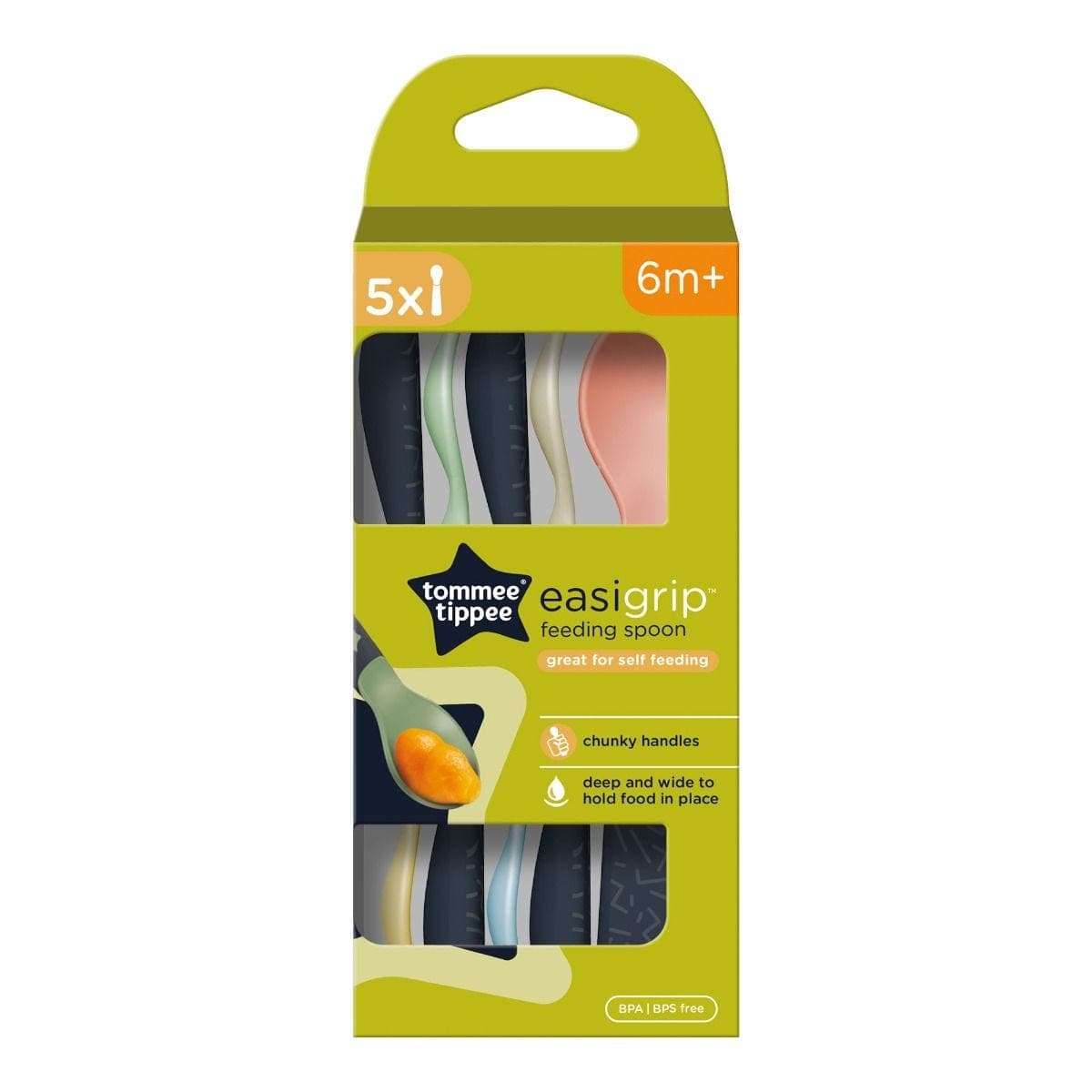 TT 5X EASIGRIP FEEDING SPOON AL/IL (Luge plastike te buta per bebe)