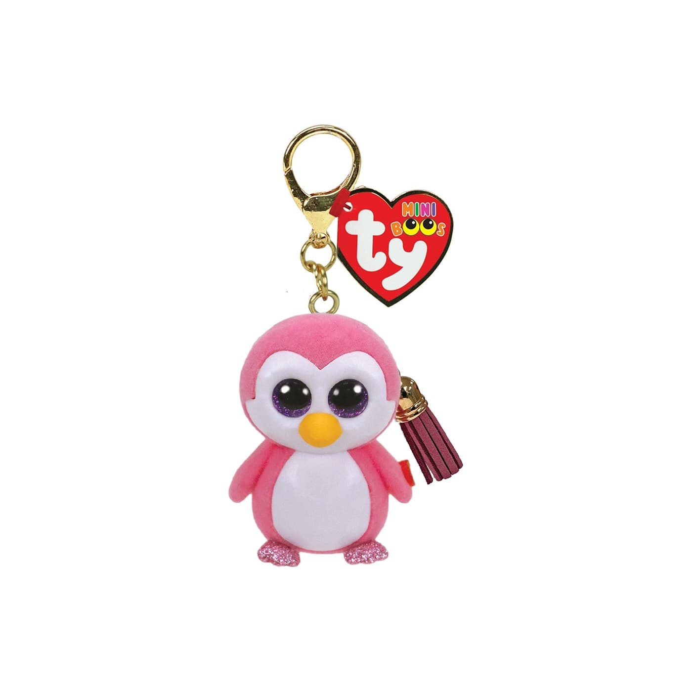 TY 25072 Mini Boos clip GLIDER, 8.5 cm  - pink penguin (3)