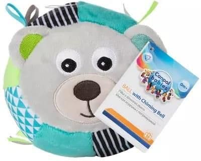 68/074_grey Canpol babies Plush Sensory Ball with a Bell BEARS