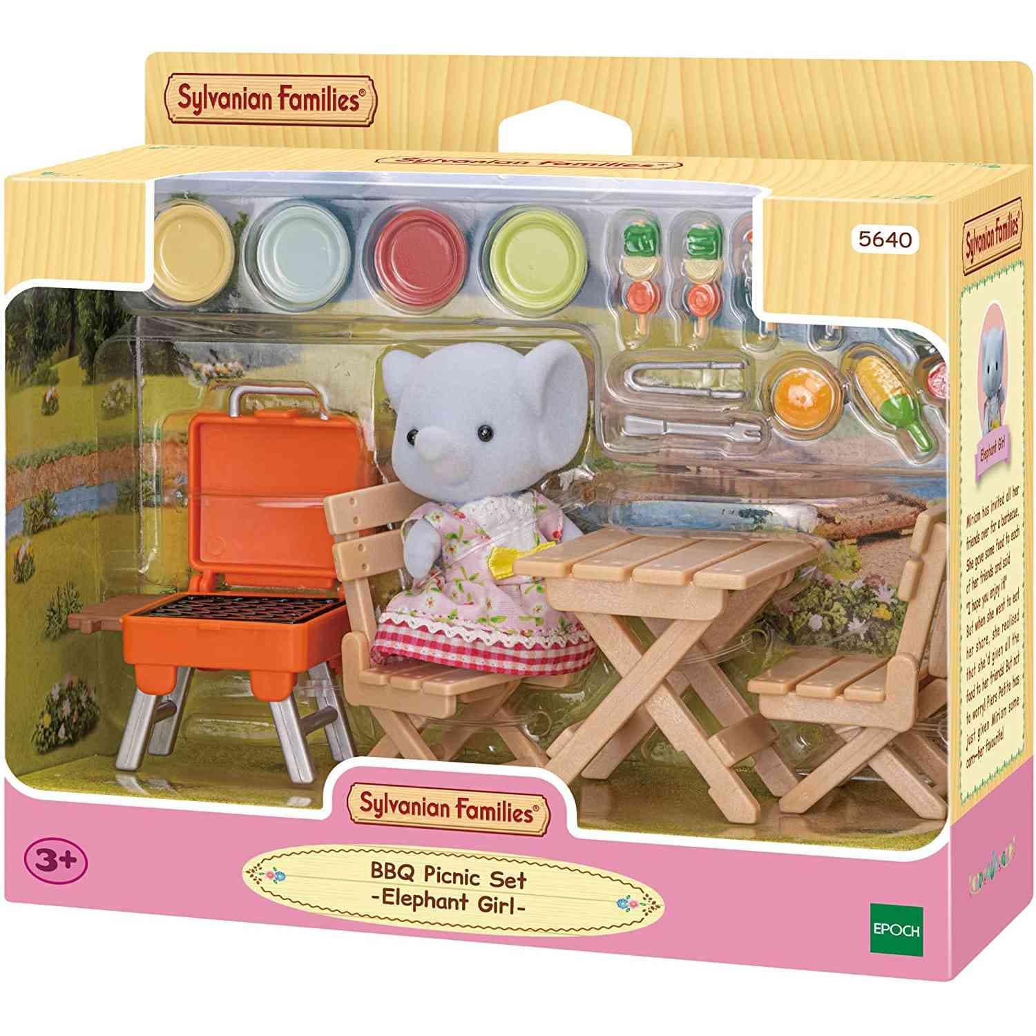 EC5640 SYLVANIAN BBQ PICNIC SET -ELEPHANT GIRL- D4
