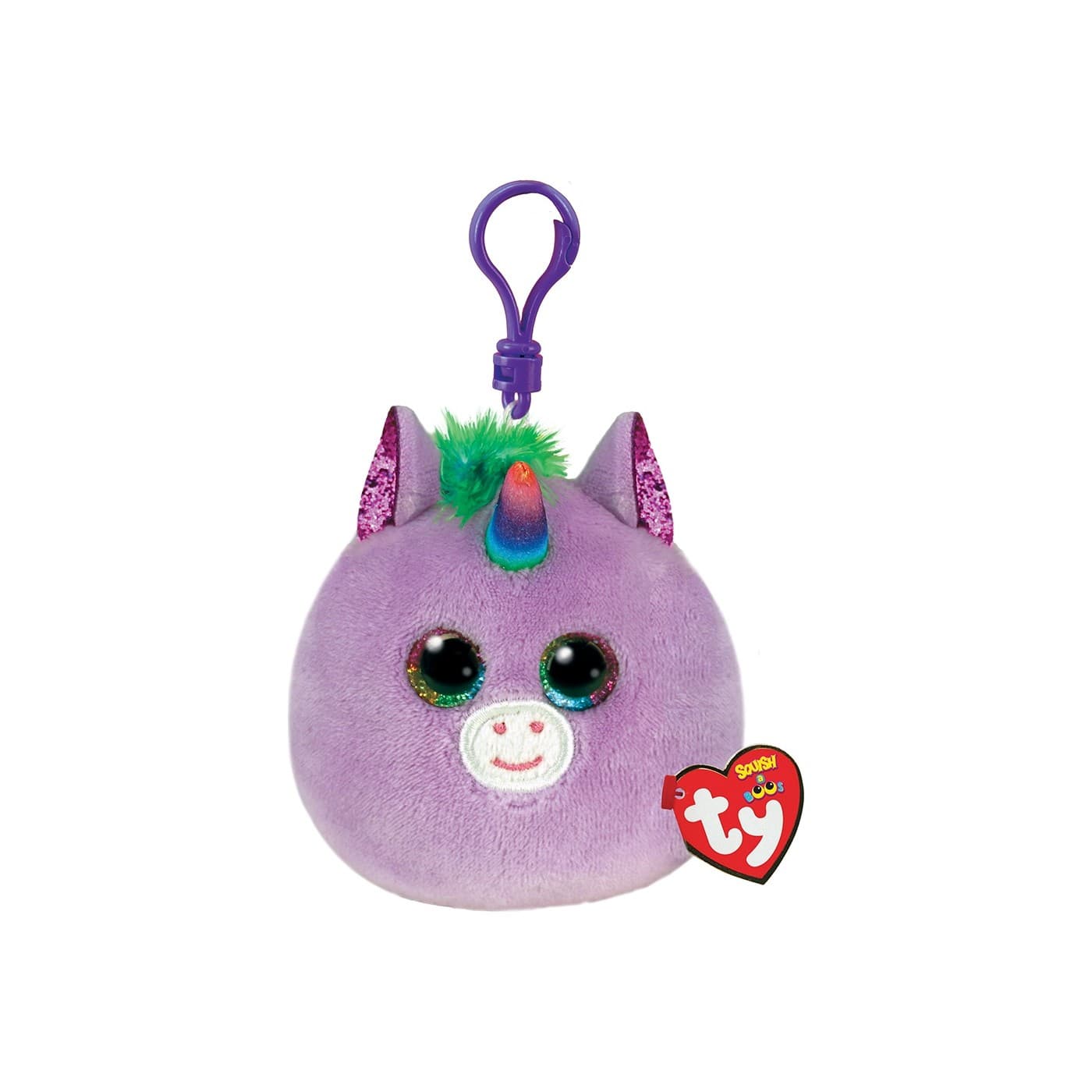 TY 39569 Ty Squishy Beanies ROSETTE, 8.5 cm - purple unicorn - Clip (3)