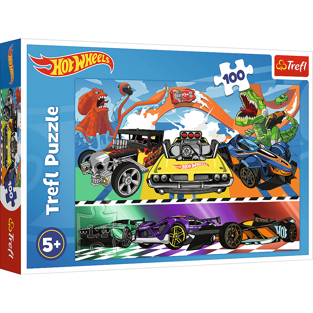 16466 Puzzles - "100" - Speeding cars / Hot Wheels