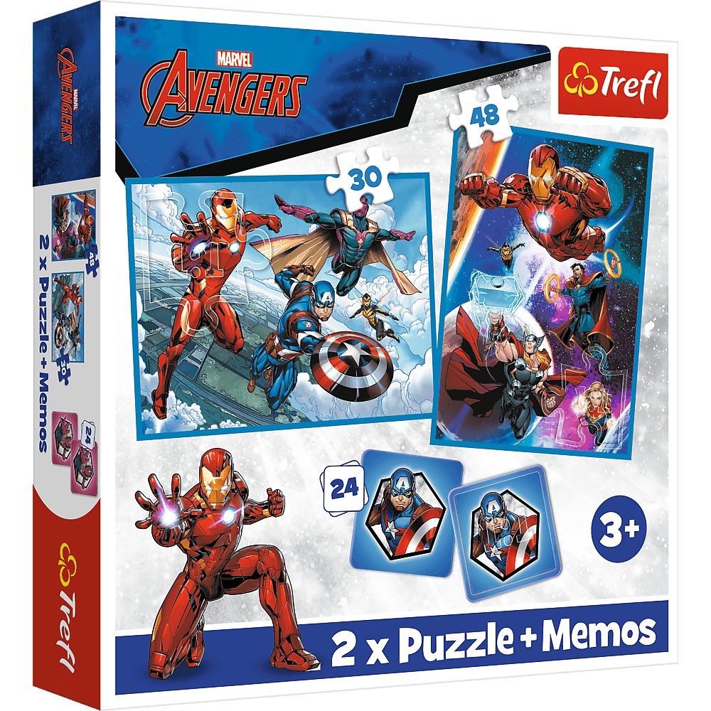 93333 Puzzles - "2in1 + memos" - Heroes in the action / Disney Marvel The Avengers