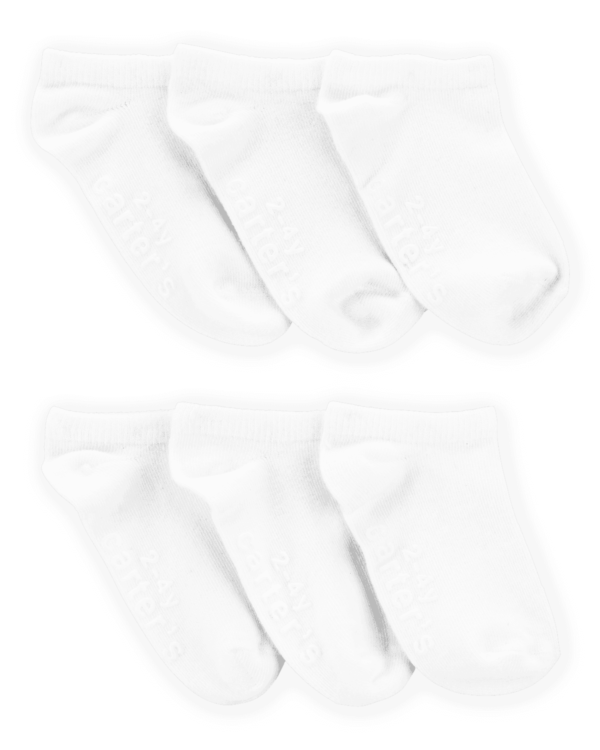 1R157010 FA24 IB 6pk No Show Sock all white 6pk no show 12-24