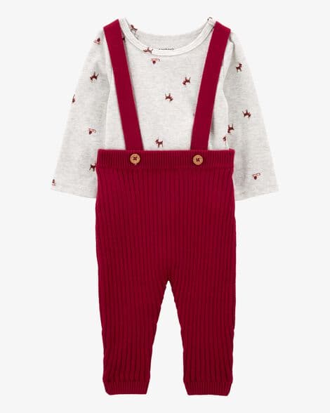 1R571710 F24 I B 2PC Pant Set Reindeer Red Pant 12M