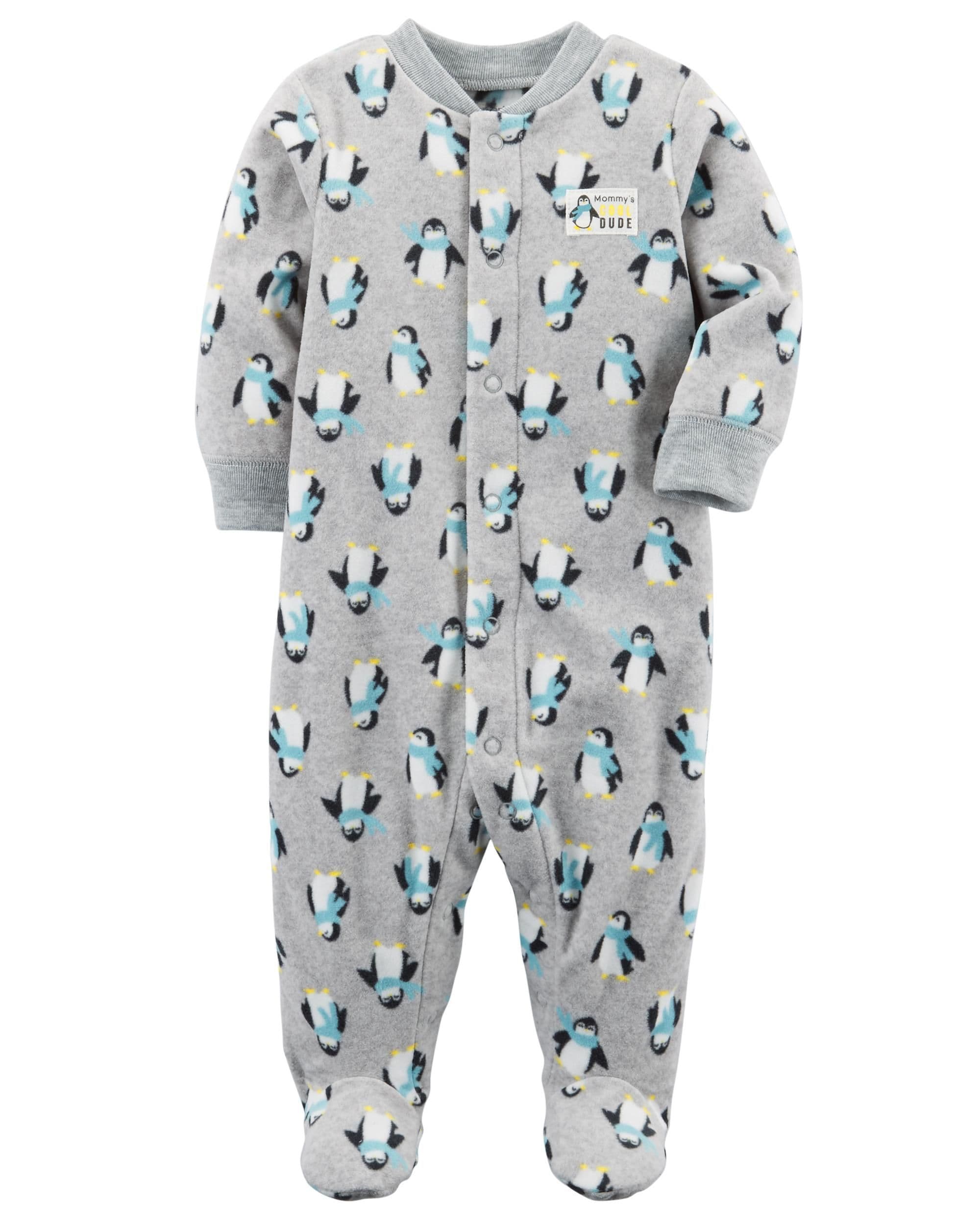 1R599310 F24 I B Microfleece SNP Blue Penguin Print NB
