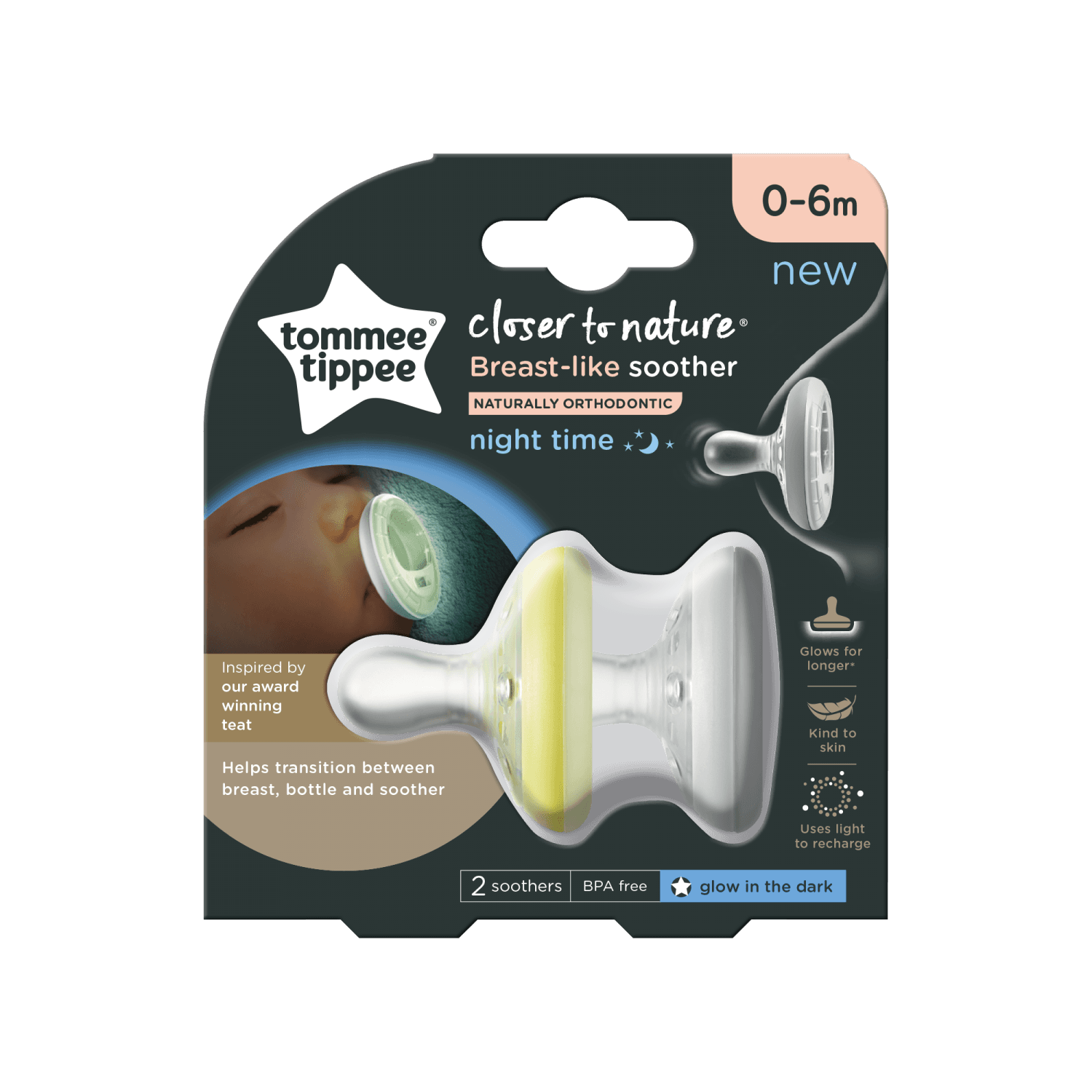 TT0325 2X 0-6M Breast like soother