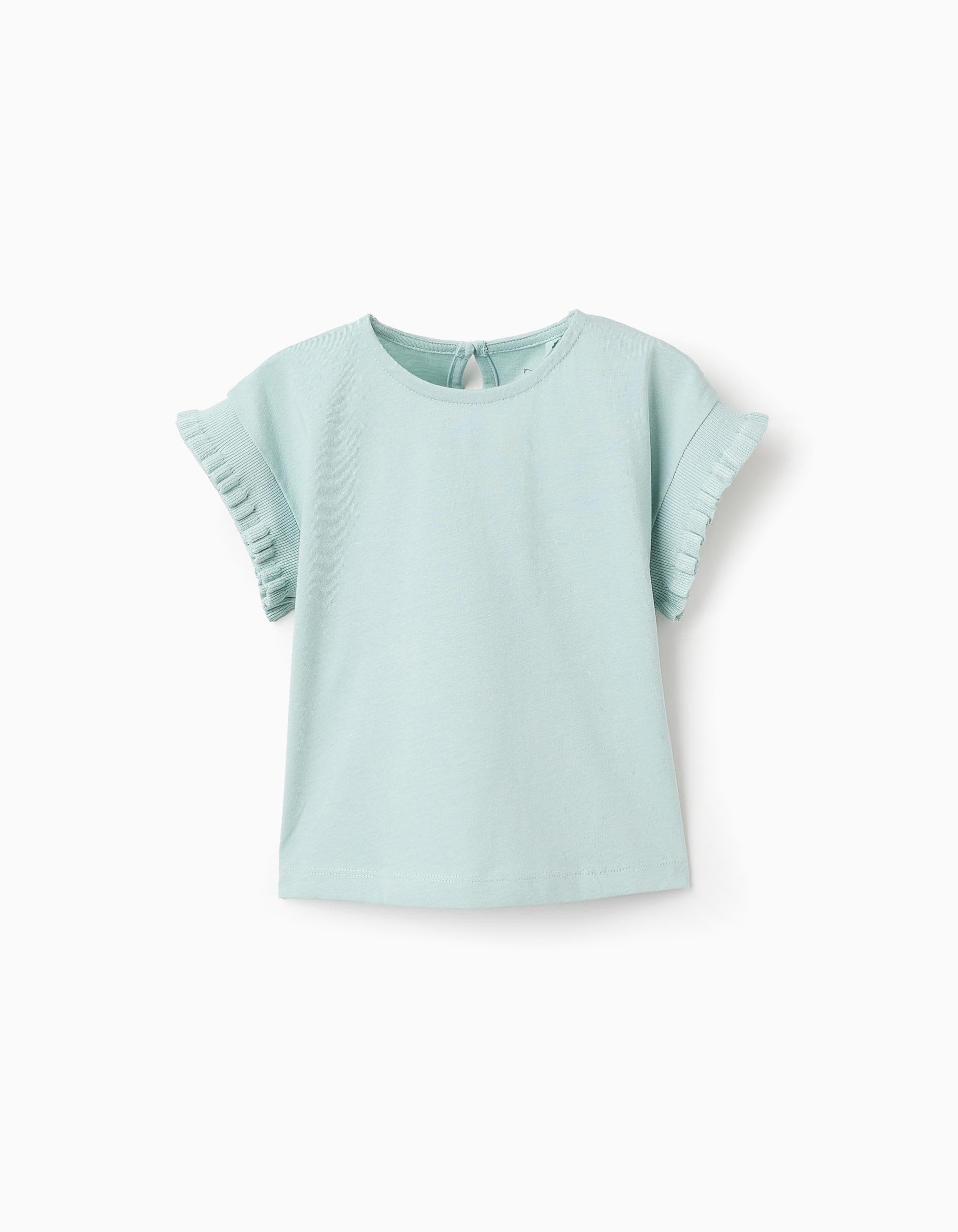 31072999022006 - SS TSHIRT RUFFLE, LIGHT BLUE, 6/9M
