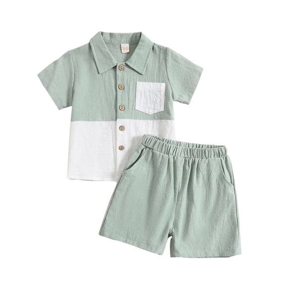 31070497026009 - SS SHIRT AOP COTTON, LIGHT GREEN, 12/18M