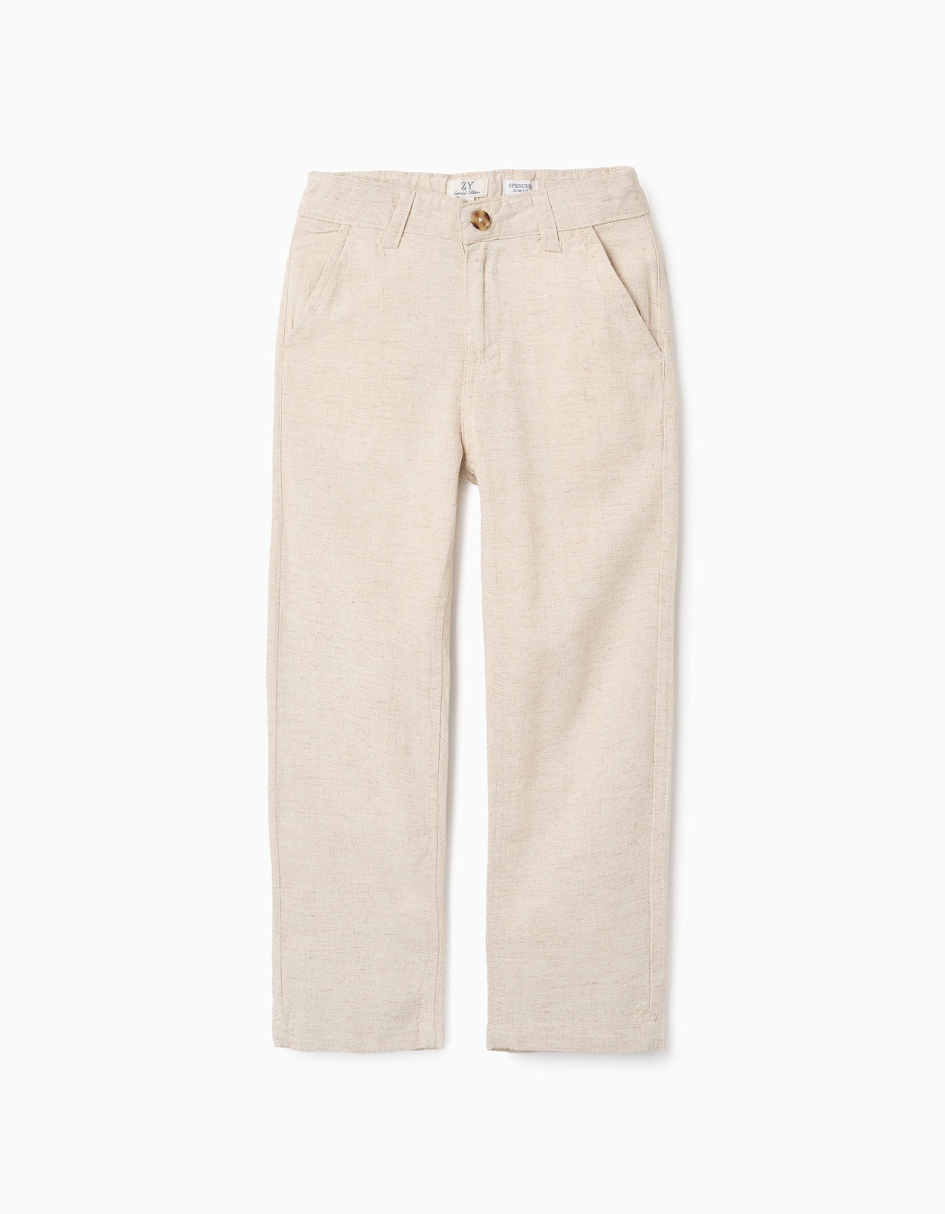 31071830001037 - CHINO PANTS LINEN, BEIGE, 11/12
