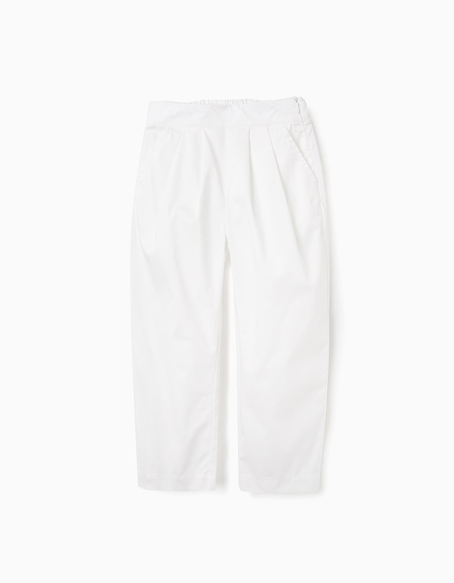 31069970041031 - PANTS COTTON SATIN, WHITE, 8/9