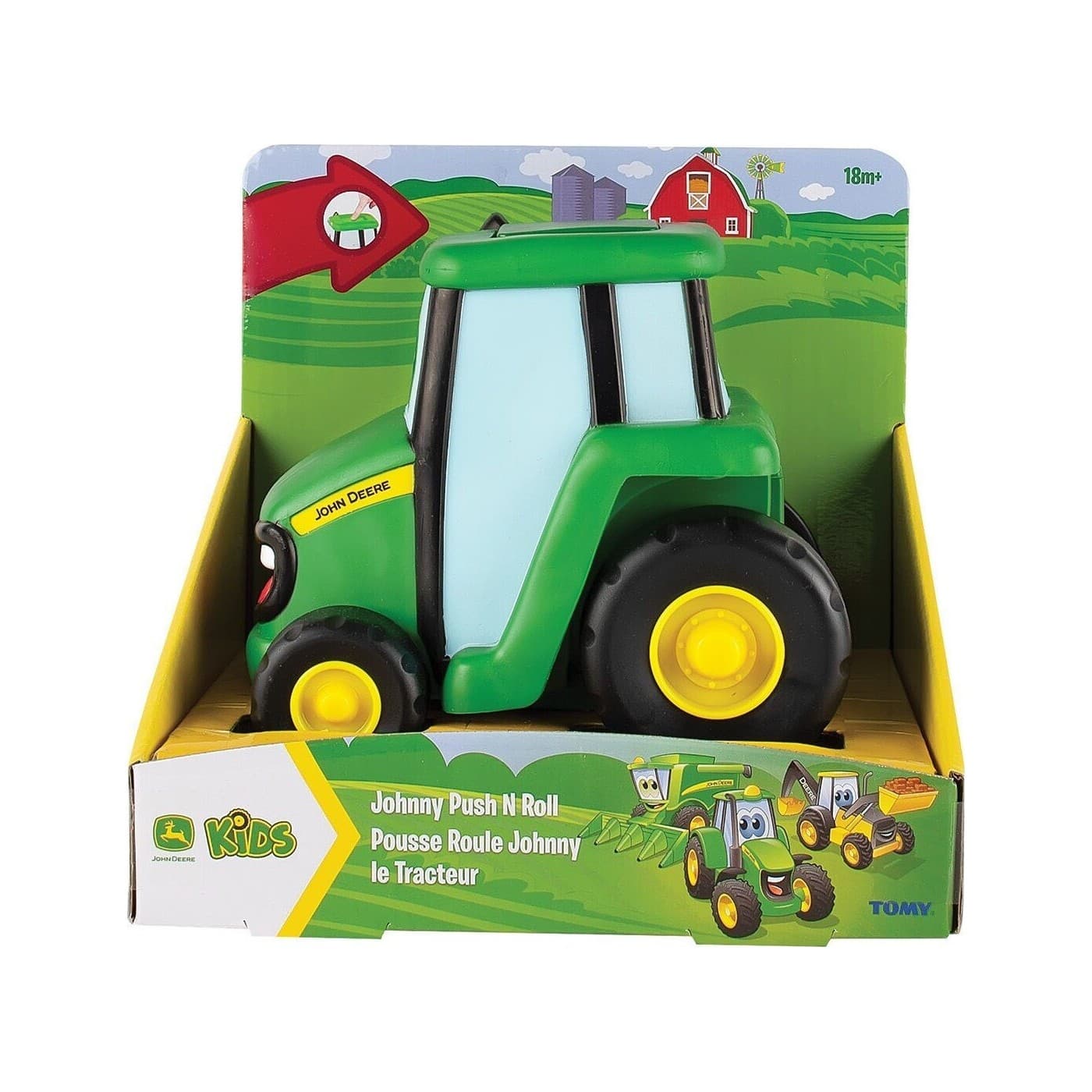 TM42925 TOMY JOHNY PUSH ROLL TRACTOR