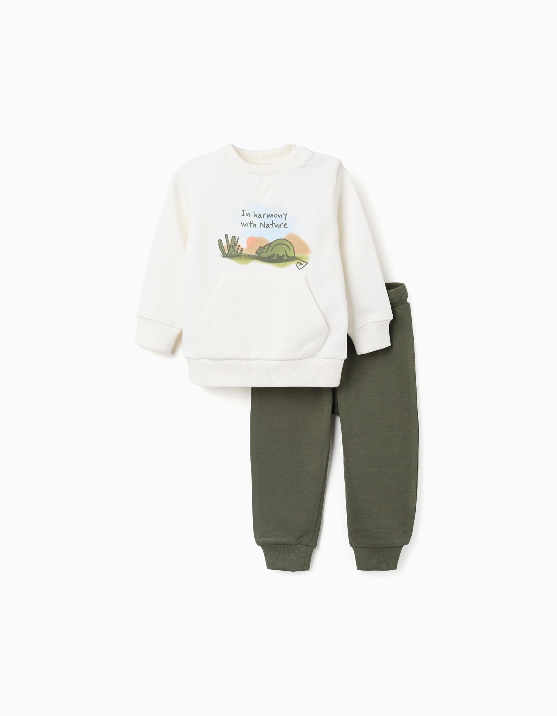 31077152009009 - SET SWEAT PANTS FL, DARK GREEN, 12/18M