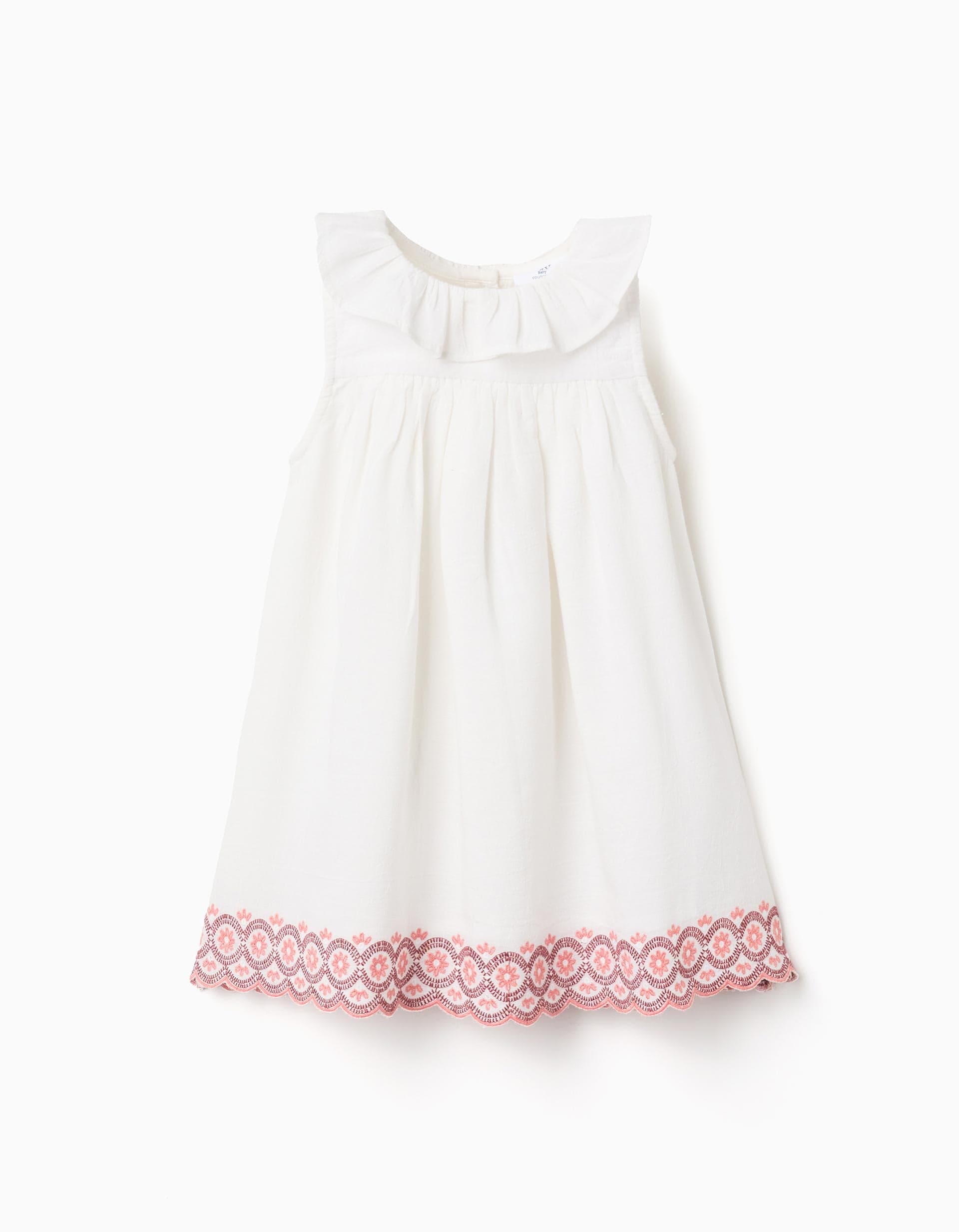 31077406021006 - SS DRESS EMBROIDERY, LIGHT BEIGE, 6/9M