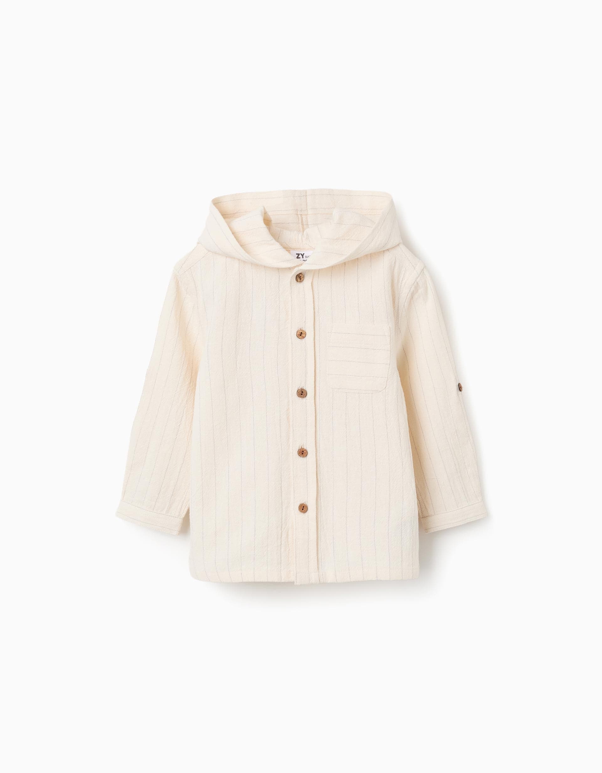 31078730001006 - LS SHIRT LINEN, BEIGE, 6/9M