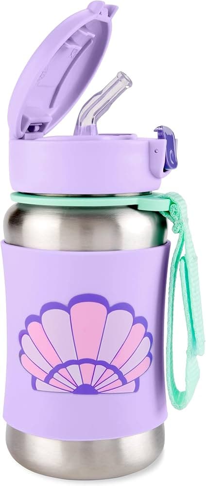9R161110 Skip Hop Toddler Sippy Cup with Straw, Sparks Stainless Steel - Seashell