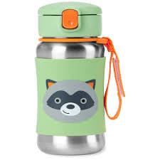 9S891910 Skip Hop ZOO Stainless Steel Kid Straw Bottle 350ml - Racoon