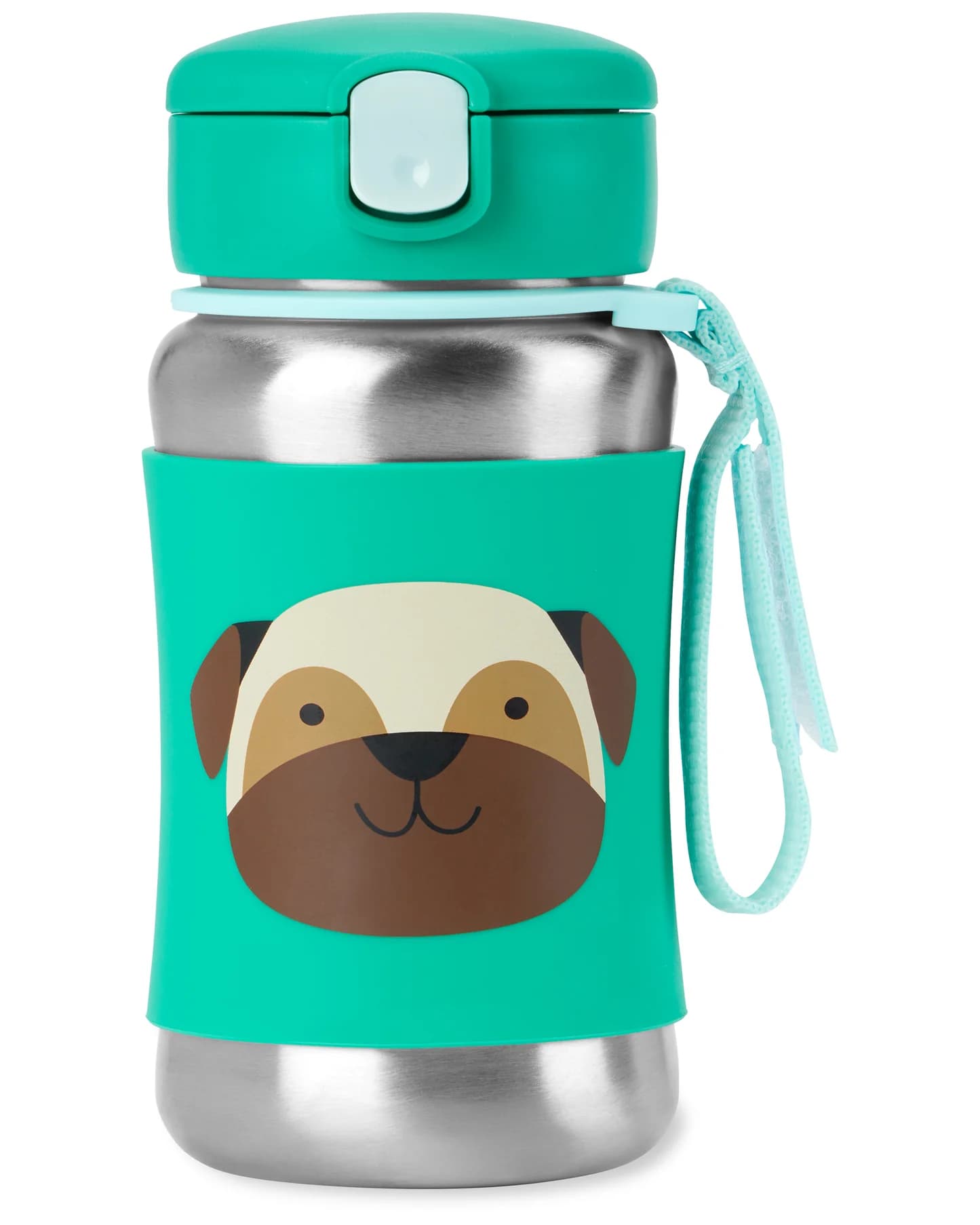 9S892010 Skip Hop ZOO Stainless Steel Kid Straw Bottle 350ml - Pug