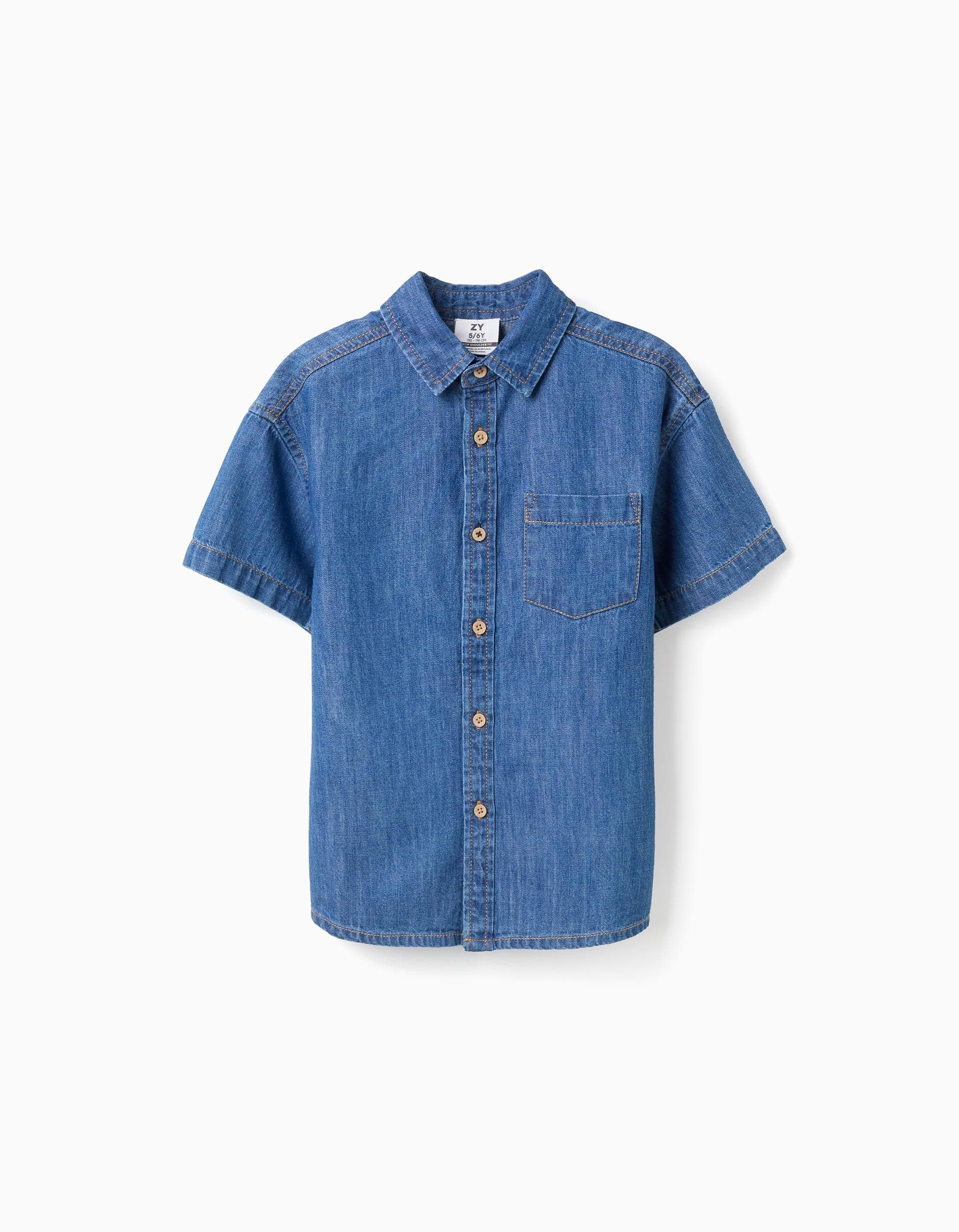 31078160003031 - SS SHIRT LIGHT DENIM, BLUE, 8/9