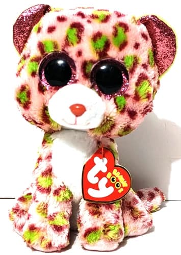 TY 36476 BOOS LAINEY, 24 cm - pink leopard (1)