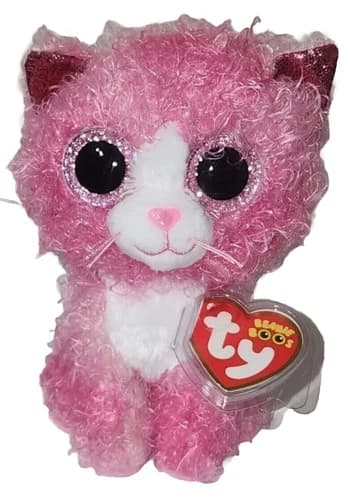 TY 36308 BOOS REAGAN, 15 cm - pink cat with curly hair (3)