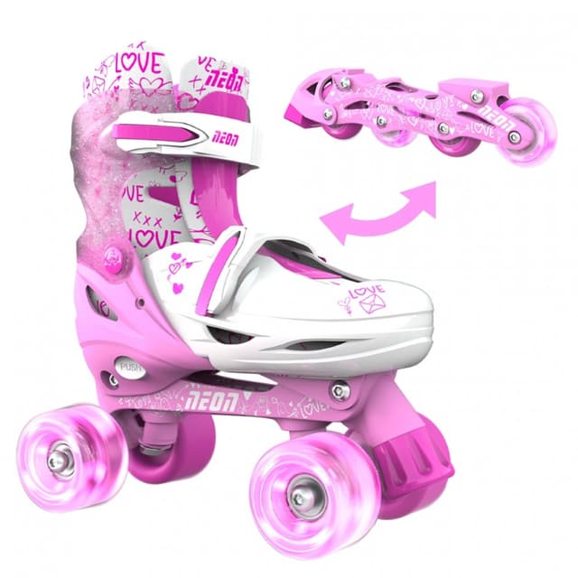 NT09P4 NEON COMBO 2IN1 INLINE&QUAD ROLER (30-33) PINK image