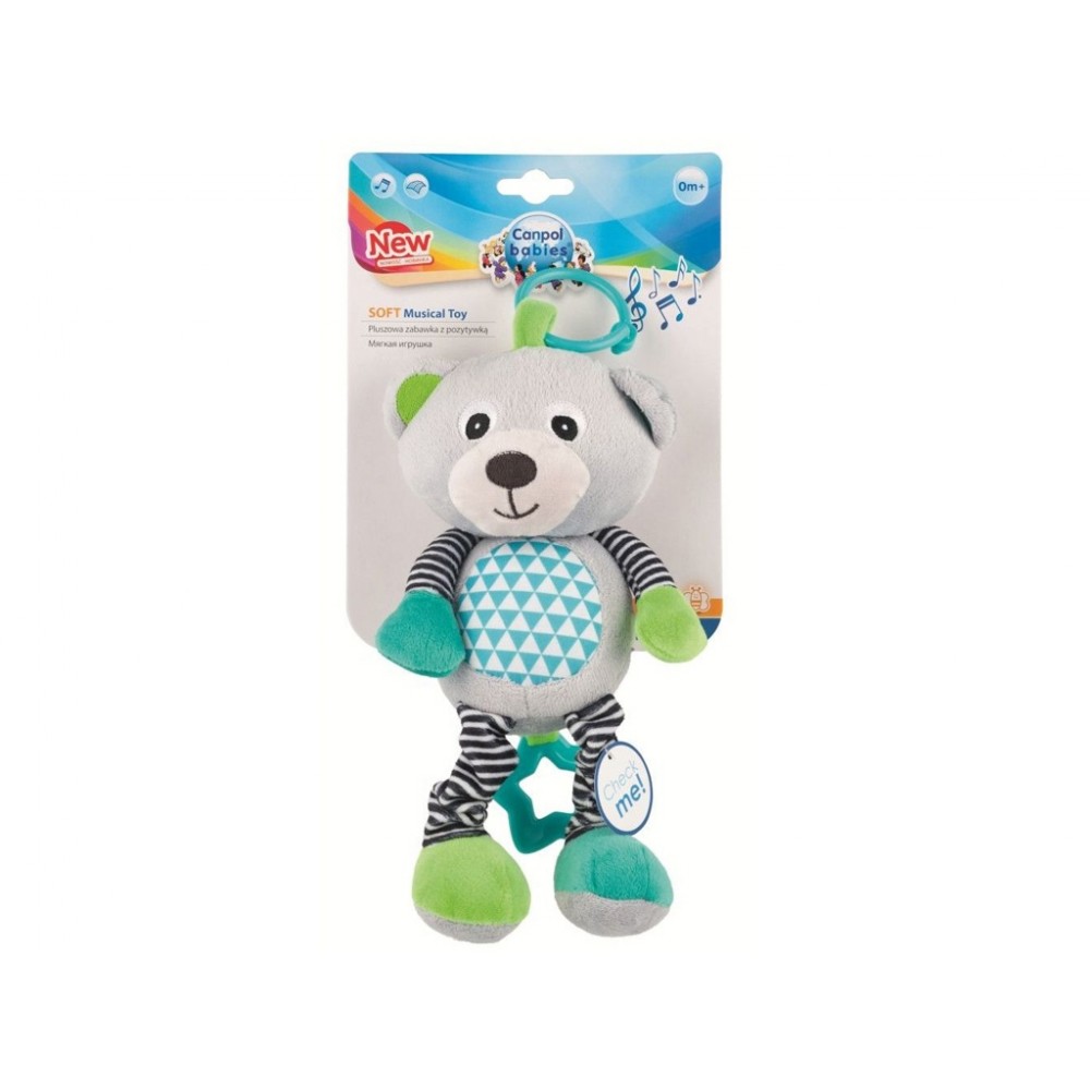 68/053_grey Canpol babies Musical Plush Toy 0m+ Bears Grey 2