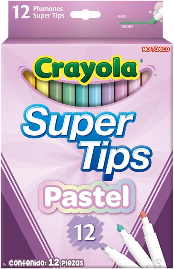 58-7515 12 SUPERTIPS WASHABLE MARKERS PASTEL COLOURS 3