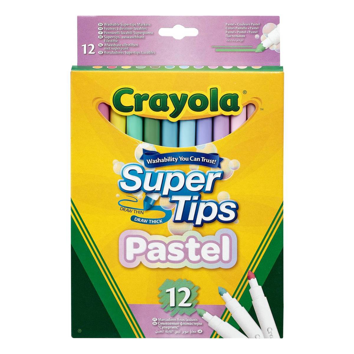 58-7515 12 SUPERTIPS WASHABLE MARKERS PASTEL COLOURS 1