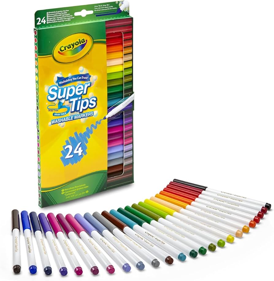 7551 24 SUPERTIPS WASHABLE MARKERS 1