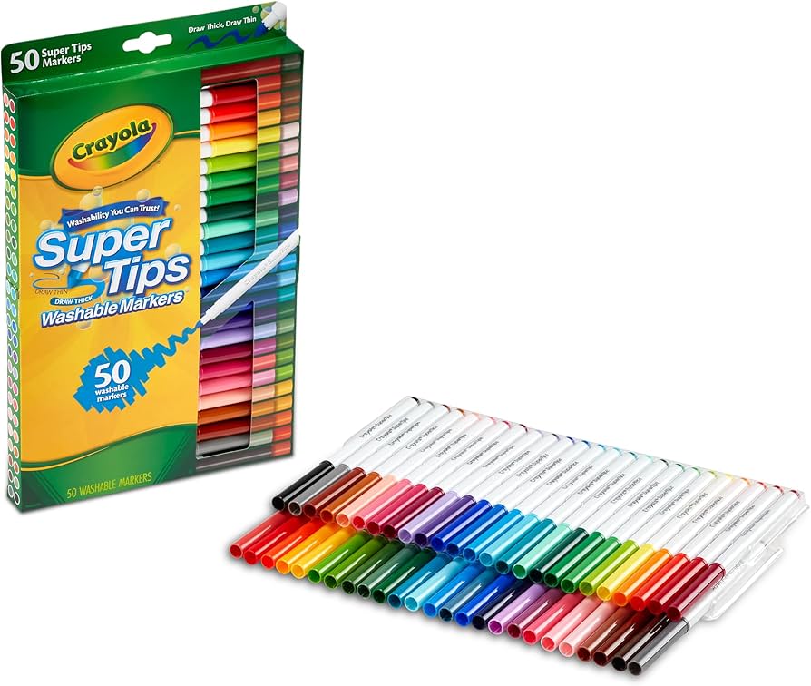 7555 50 SUPERTIPS WASHABLE MARKERS (50 DIFFERENT COLOURS!) 2