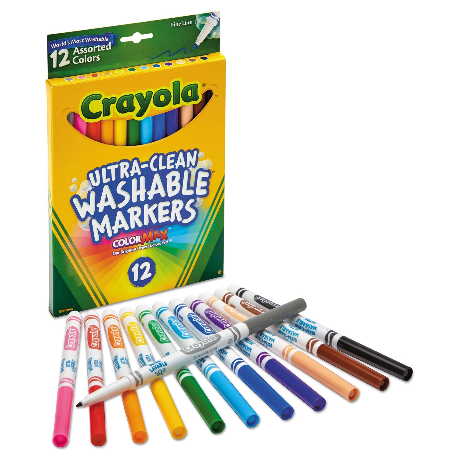 58-6671 12 WASHABLE MARKERS FINELINE 1