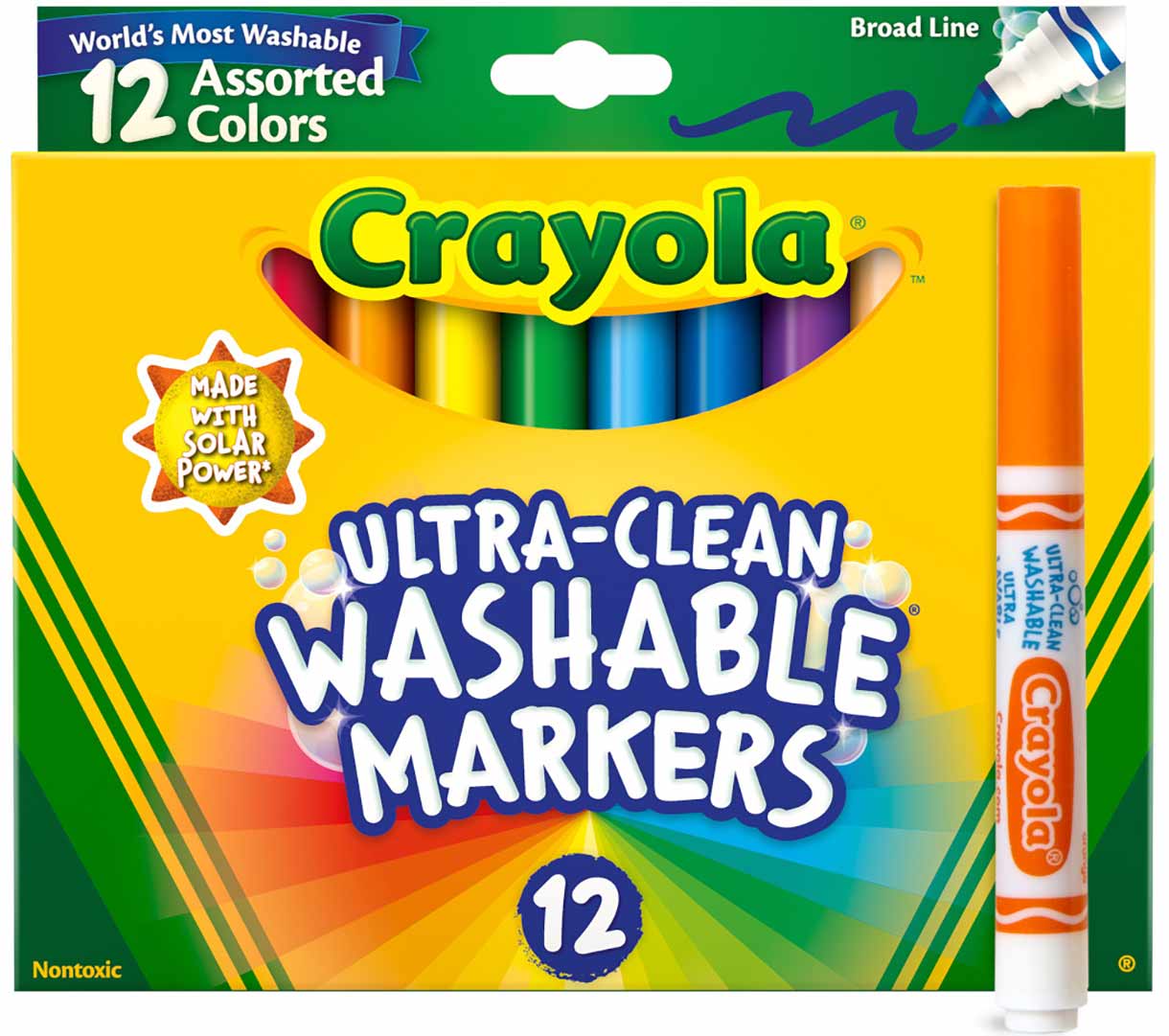 58-8340 12 WASHABLE MARKERS BROADLINE 2