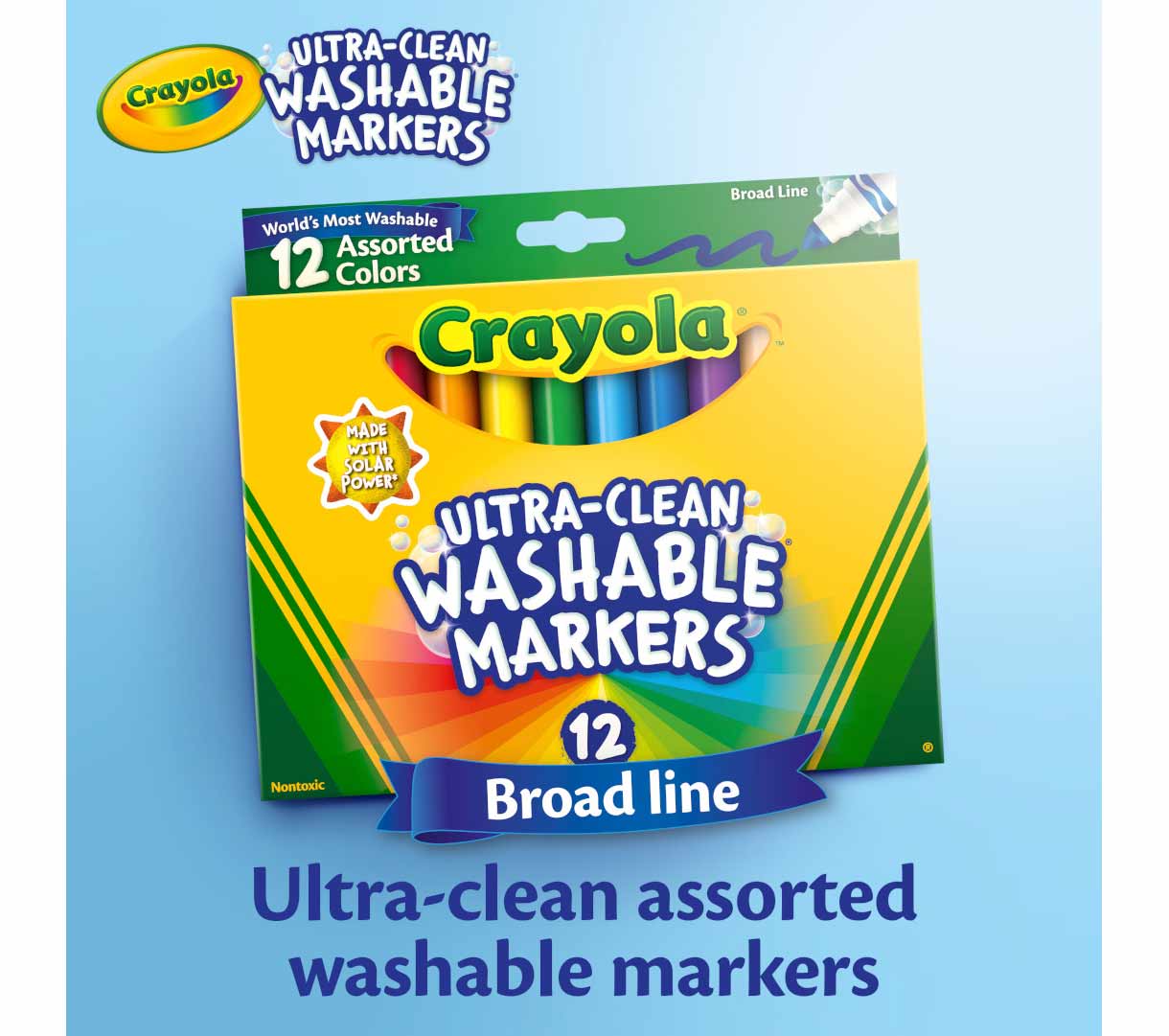 58-8340 12 WASHABLE MARKERS BROADLINE 3