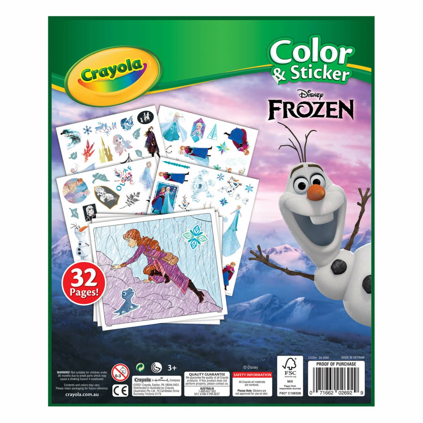 04-5864G COLOR & STICKER BOOK DISNEY FROZEN 2