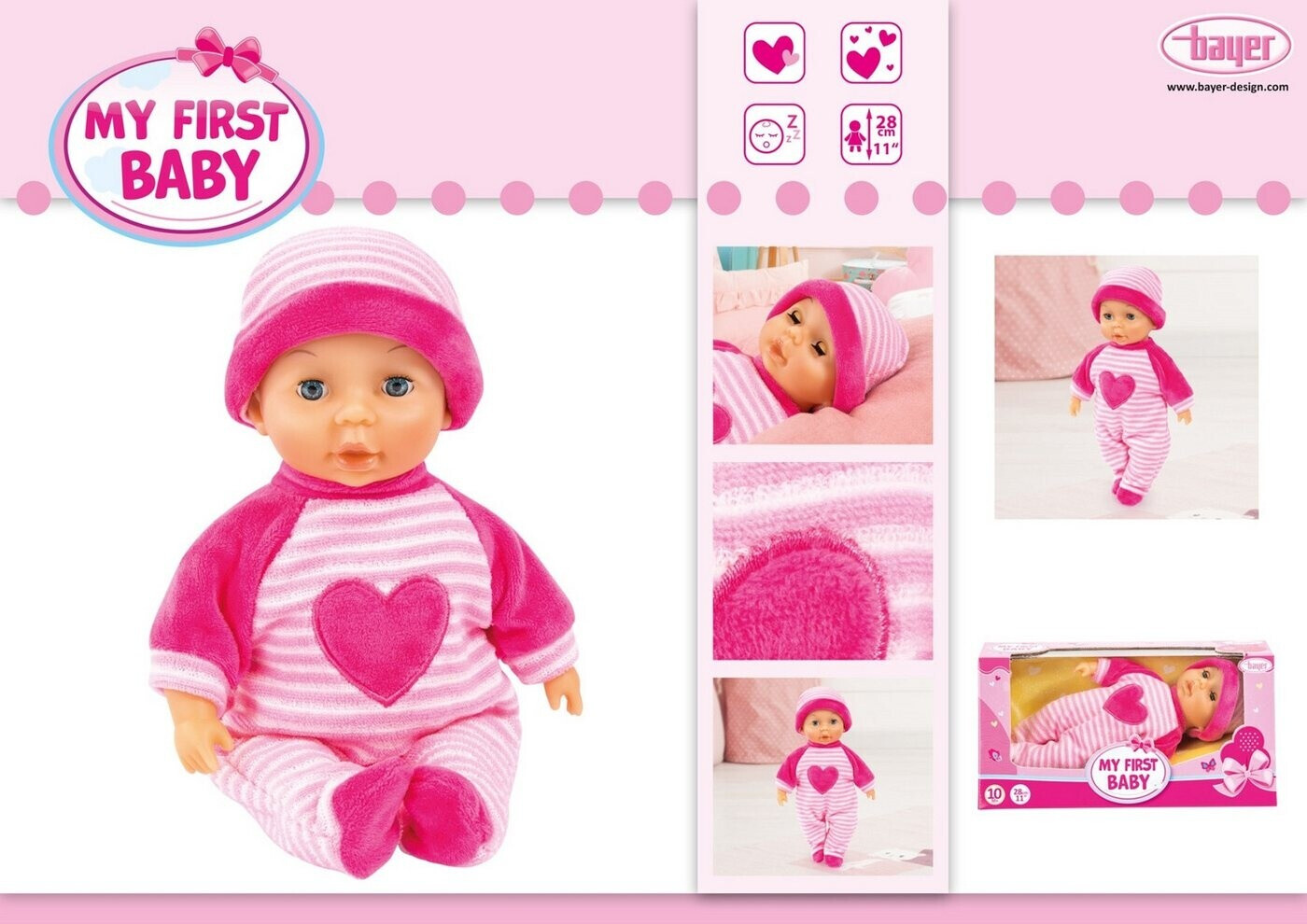 92802AS Bayer Design My First Baby 28 cm pink C4 4