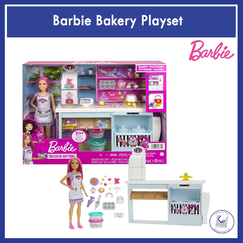 HGB73 BARBIE Bakery Playset and 12" Doll K9 1