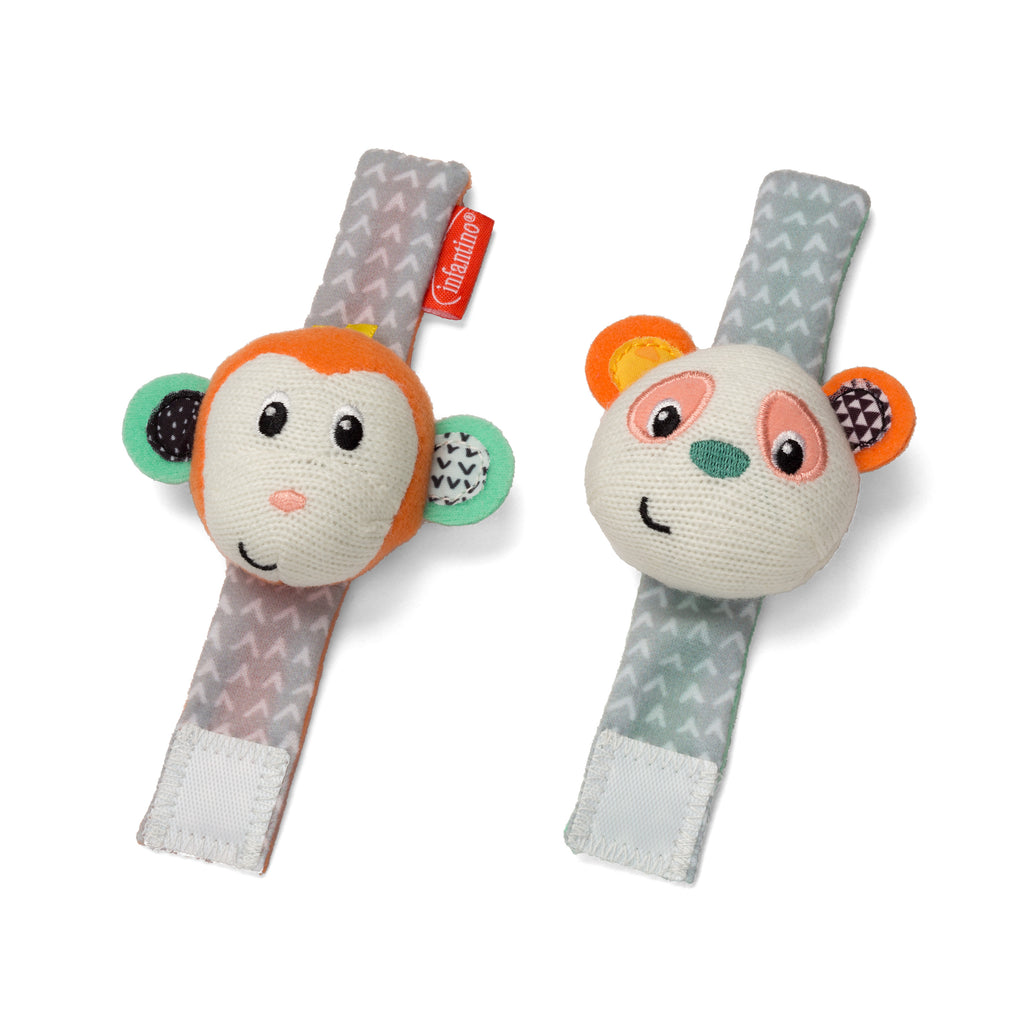 206892 BKIDS Wrist Rattles Panda & Monkey 1