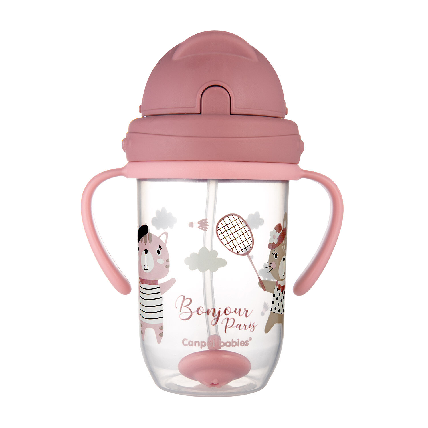 56/607_red Canpol babies Non-spill Cup with Weighted Straw 270ml BONJOUR PARIS 1