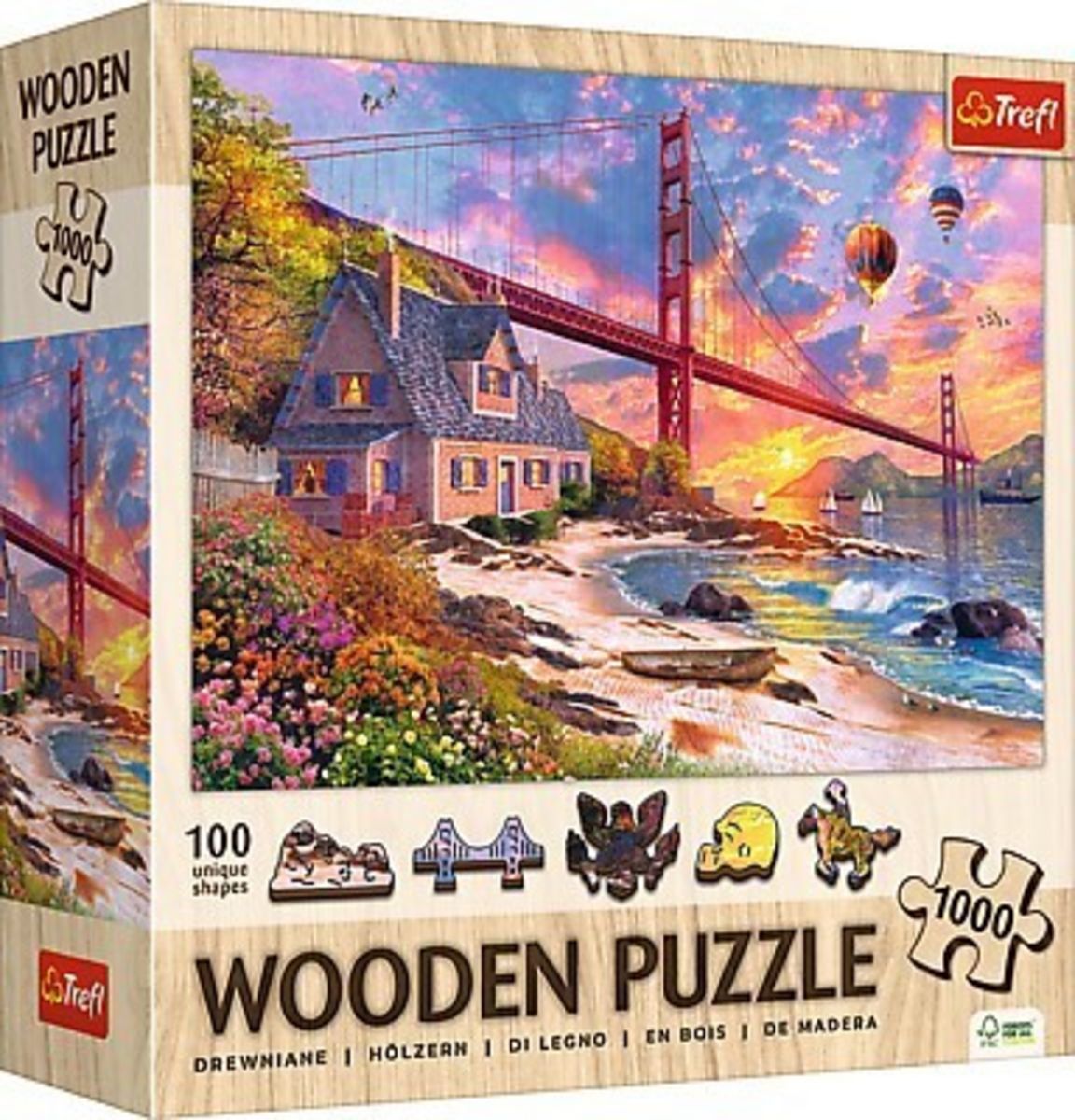 20164 Puzzles - "1000 Wooden Puzzles" - Sunset at Golden Gate A11 2