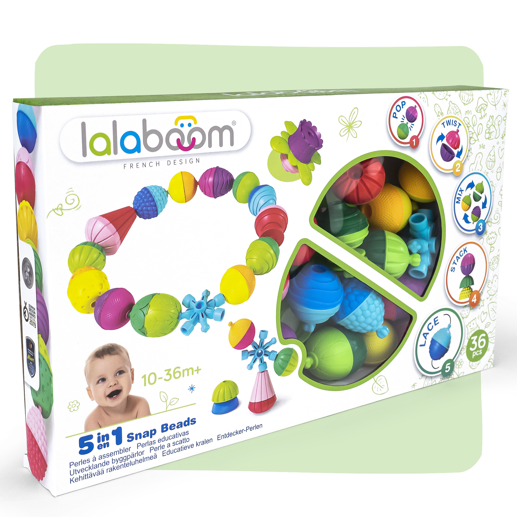 61464 Lalaboom - Shape sorter and educational beads B13 4