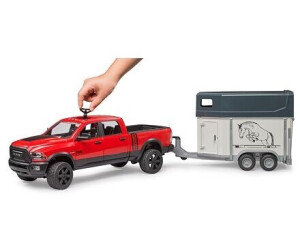 2501 BRUDER RAM 2500 POWER WAGON WITH HORSE TRAILER AND 1 HORSE E18 4