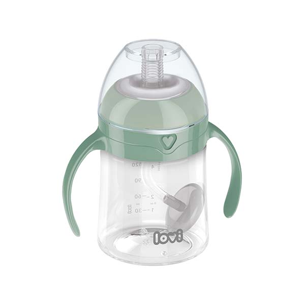 35/364 LOVI First cup with weighted straw 150ml Green 2