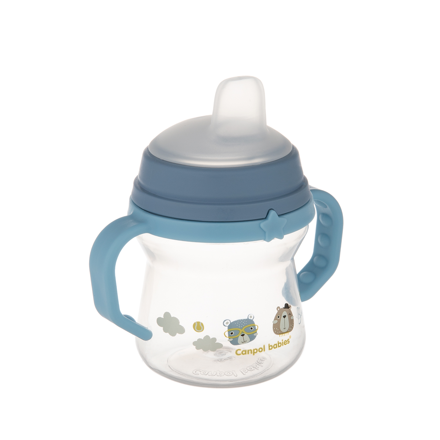 56/612_blu Canpol babies Cup with Silicone Spout FirstCup 150ml BONJOUR PARIS blue 2