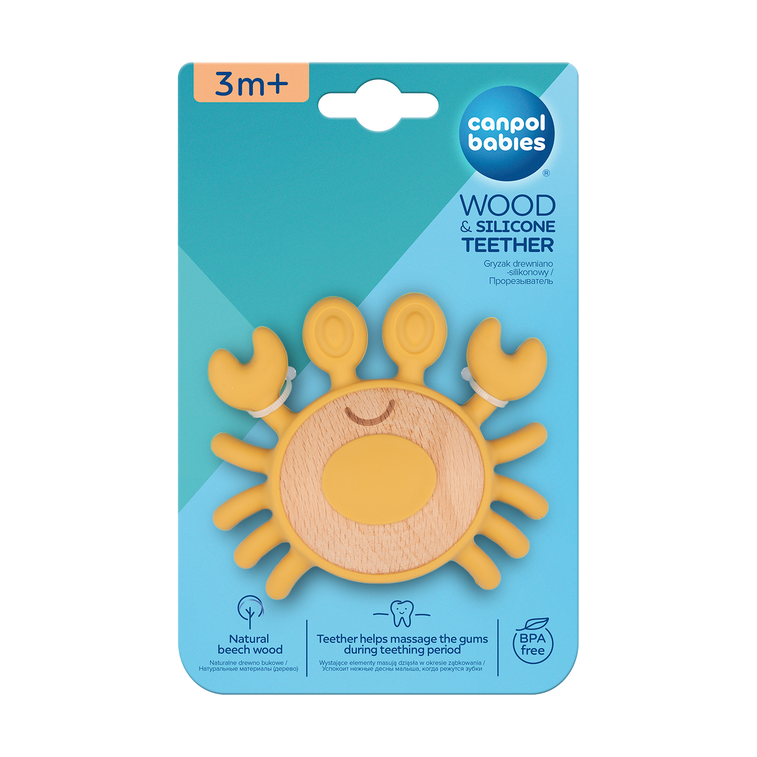80/306 Canpol babies Wooden-Silicone Teether for Babies CRAB 4