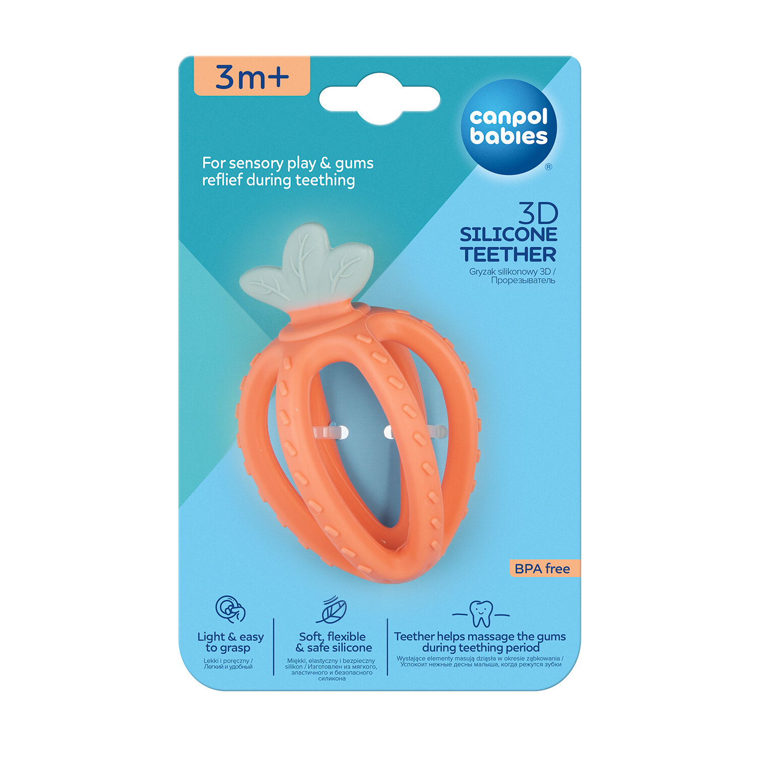 80/400_tur Canpol babies 3D Silicone Sensory Teether STRAWBERRY 3