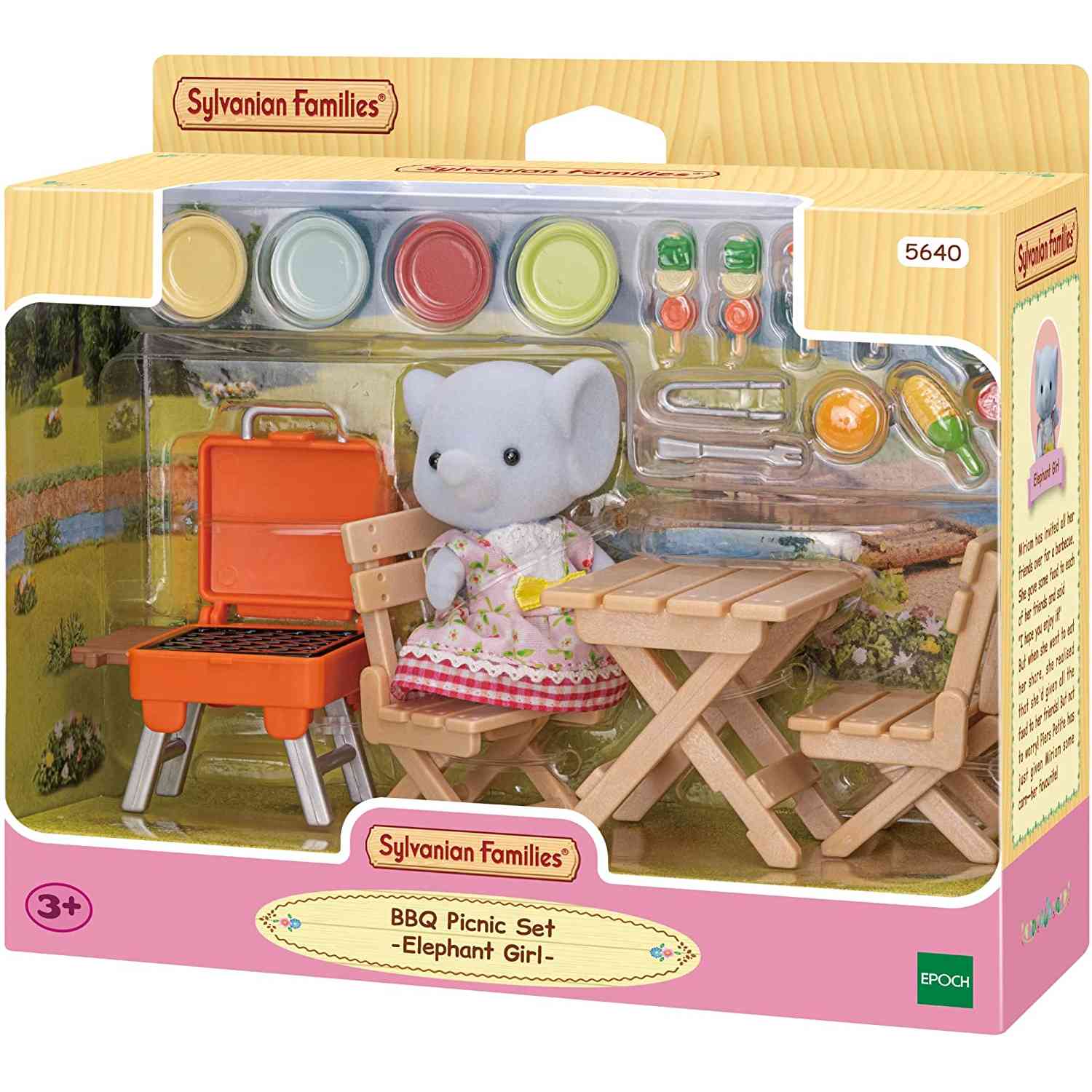 EC5640 SYLVANIAN BBQ PICNIC SET -ELEPHANT GIRL- D4 1
