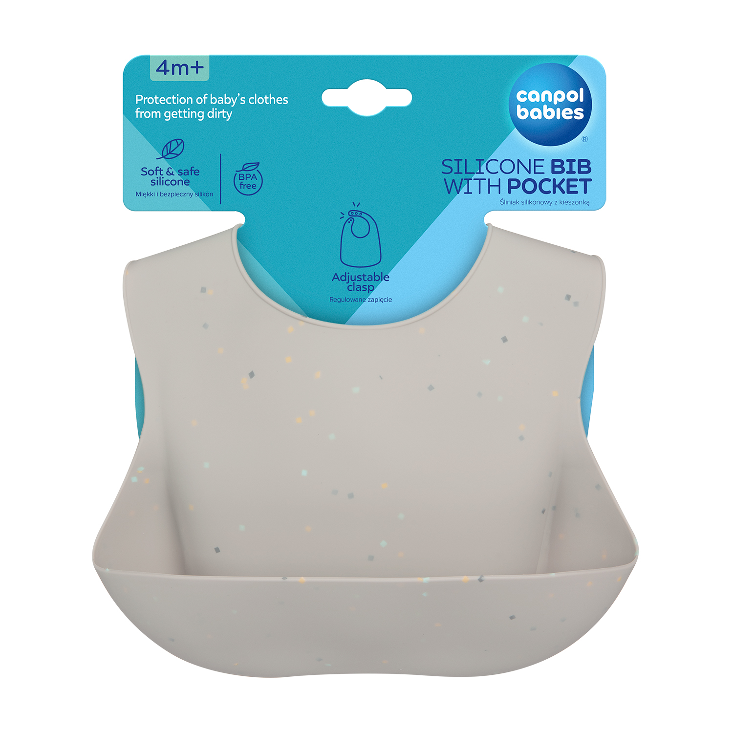 51/029_yel Canpol babies Silicone Bib with a Pocket DOTS 3
