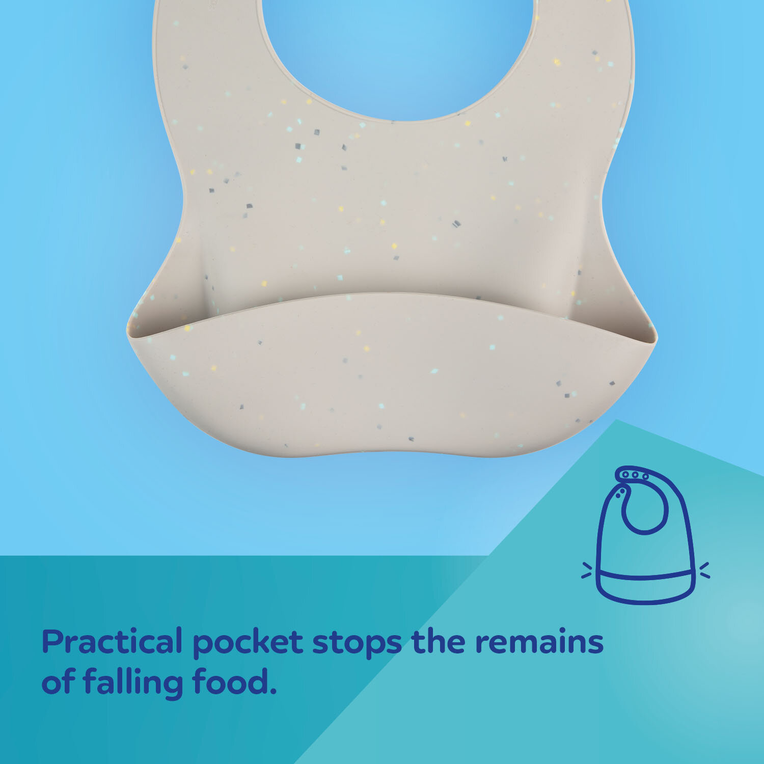 51/029_bei Canpol babies Silicone Bib with a Pocket DOTS 3