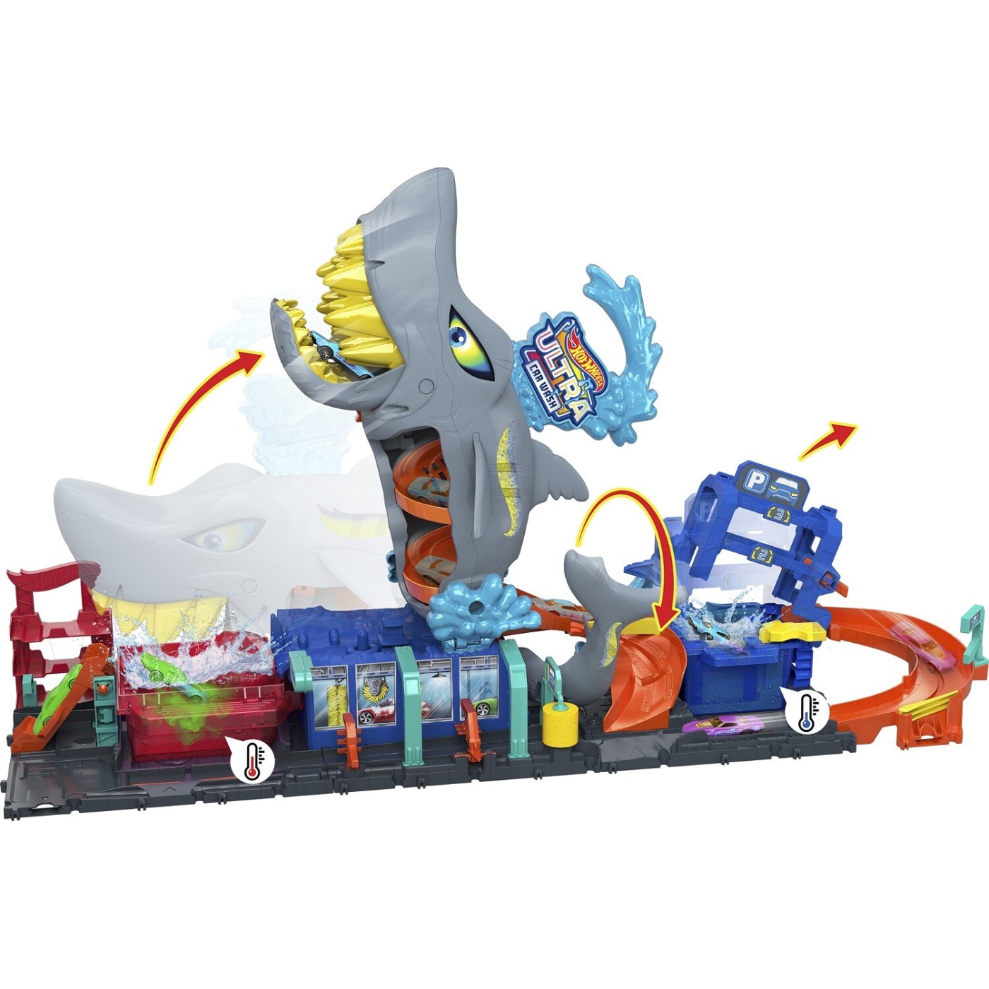 HTN82 HW CITY SHARK CAR WASH  K4 2